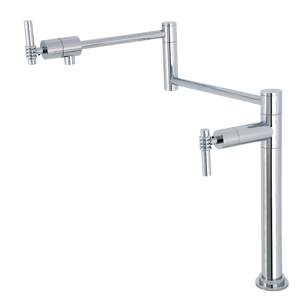 Kingston Brass KS4703ML Milano Deck Mount Pot Filler Faucet, Antique Brass in polished chrome finish