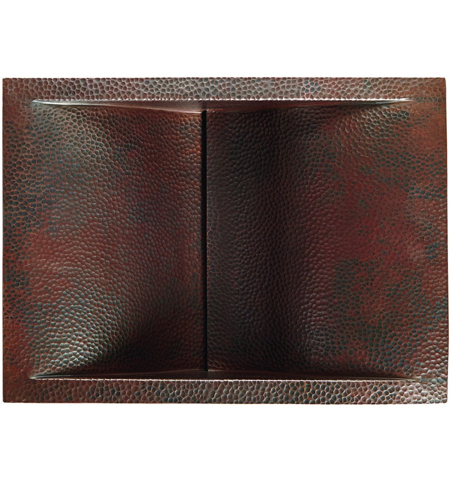 Thompson Tehuacan 19" Hammered Aged Copper Rectangular Bathroom Sink - 2RBC-W - view 3
