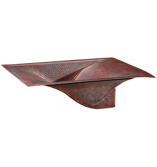 Thompson Tehuacan 19" Hammered Aged Copper Rectangular Bathroom Sink - 2RBC-W
