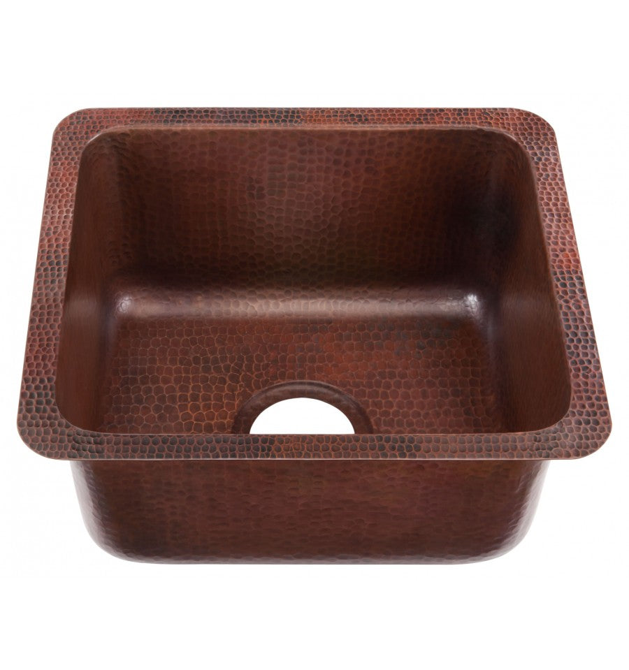 Thompson Rivera bar and prep sink in antique copper, 17 in. x 15 in., KPU-1715HA
