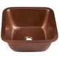 Thompson Tamayo 15-5/8 inch square hand-hammered antique copper bar and prep sink, 1SAC