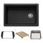 BLANCO Inteos SILGRANIT 30" Single Bowl Reversible Undermount Workstation Kitchen Sink with accessories