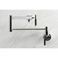 Kingston Brass KS4103CKL Kaiser Wall Mount Pot Filler Faucet, Antique Brass wall mount with ergonomic black handles.