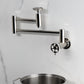 Kingston Brass KS8103RKX Webb Wall Mount Pot Filler Faucet with Knurled Handle, Antique Brass