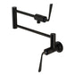 Kingston Brass KS4108ZL Silver Sage Wall Mount Pot Filler Faucet, Brushed Nickel in Matte Black finish