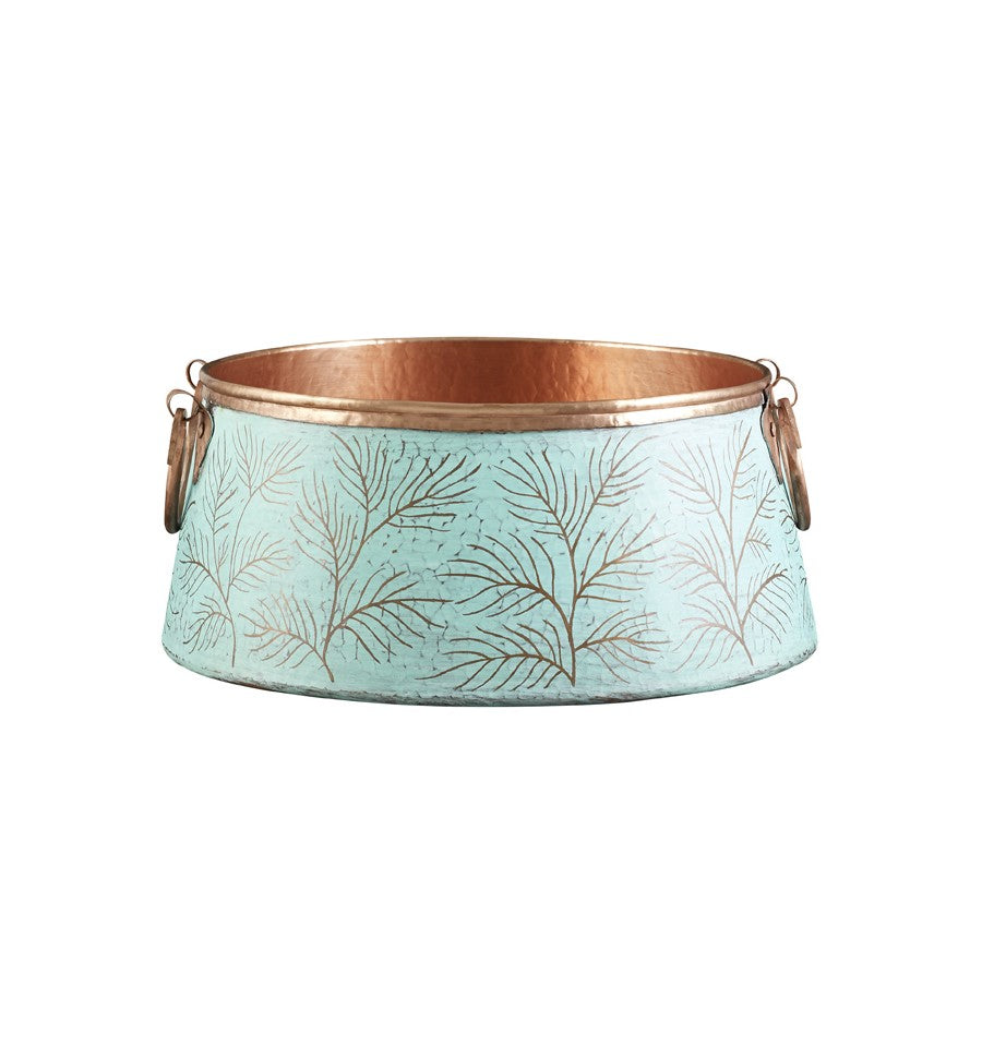 Thompson Merida 16" Hammered Rose Gold and Verde Round Bathroom Sink - BRV-19VTP