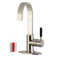 Kingston Brass LS8618DKL Kaiser Single-Handle Bar Faucet in brushed nickel, showcasing high-arc spout design from right side.