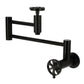 Kingston Brass KS8103RX Belknap Wall Mount Pot Filler Faucet, Antique Brass with foldable swing arms