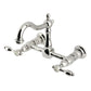 Kingston KS1263TAL Tudor Two-Handle Wall Mount Bridge Kitchen Faucet, Antique Brass - polished nickel finish