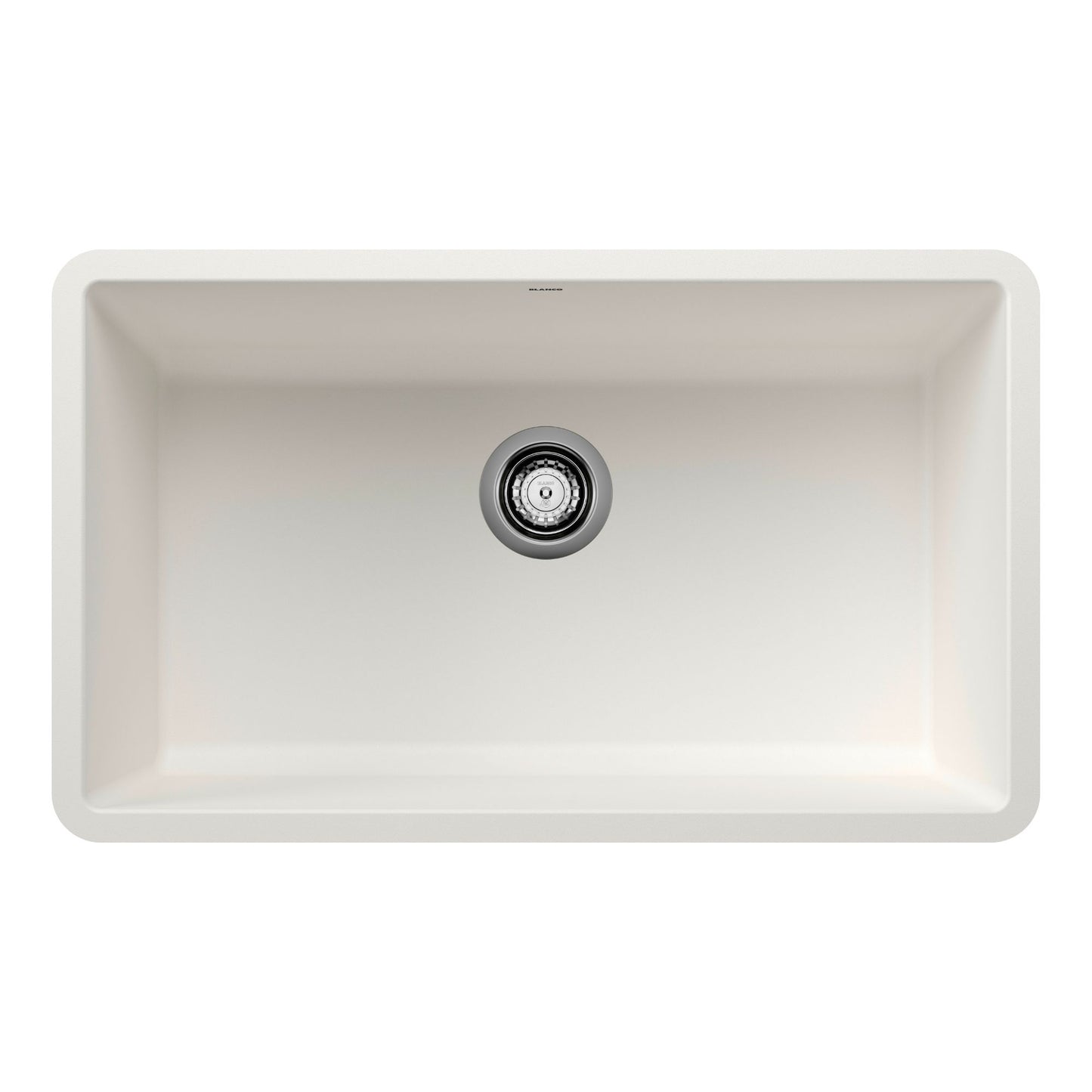 BLANCO Precis SILGRANIT 30" Single Bowl Undermount Kitchen Sink in a sleek, contemporary design.