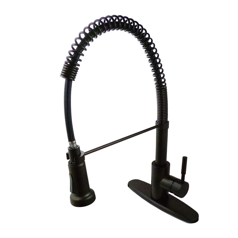 Gourametier GSY8887DL Concord Single-Handle Deck-Mount Pre-Rinse Kitchen Faucet, Brushed Brass in oil rubbed bronze finish