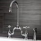 Kingston KS7798BEXBS Essex Bridge Kitchen Faucet with Brass Sprayer, Brushed Nickel