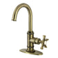 Kingston Brass KSD8503NX Hamilton Single-Handle Bar Faucet, Antique Brass with modern design and high spout for kitchen use.
