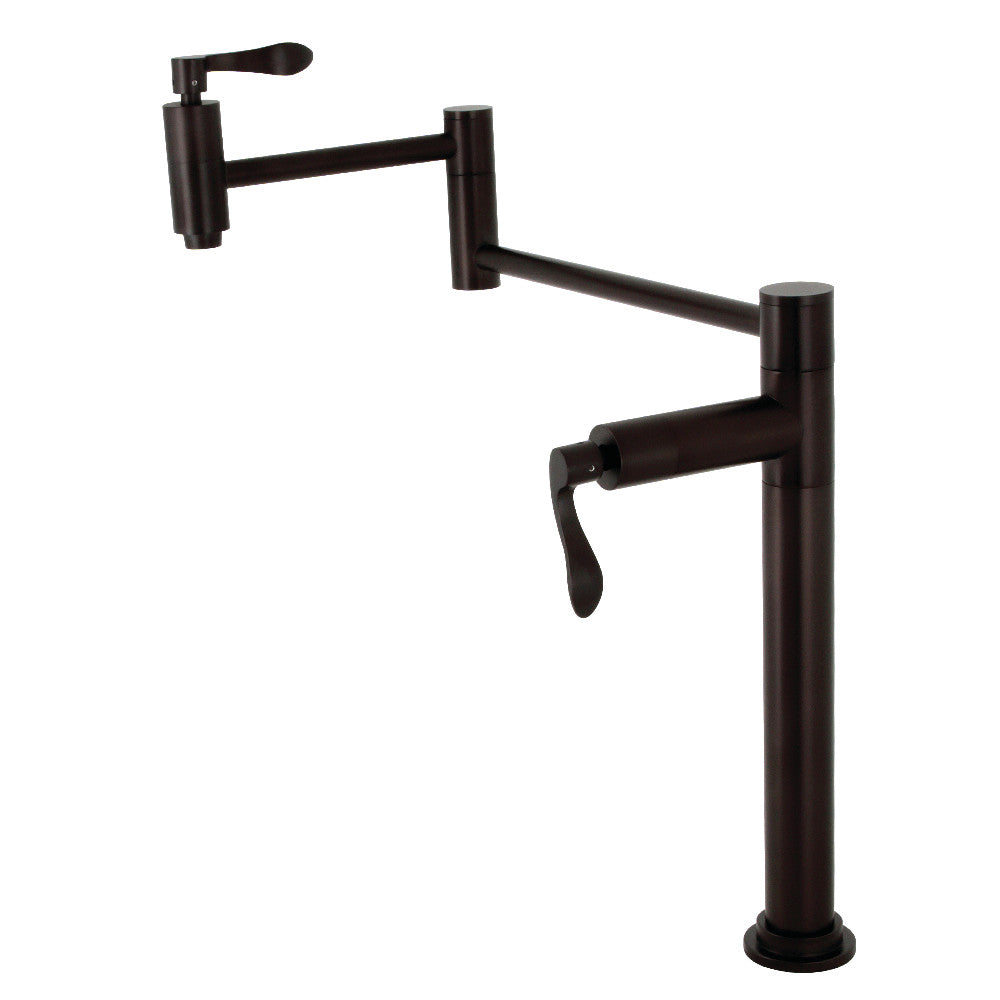 Kingston Brass KS8708DFL NuWave Deck Mount Pot Filler Faucet, Brushed Nickel with swing arm design