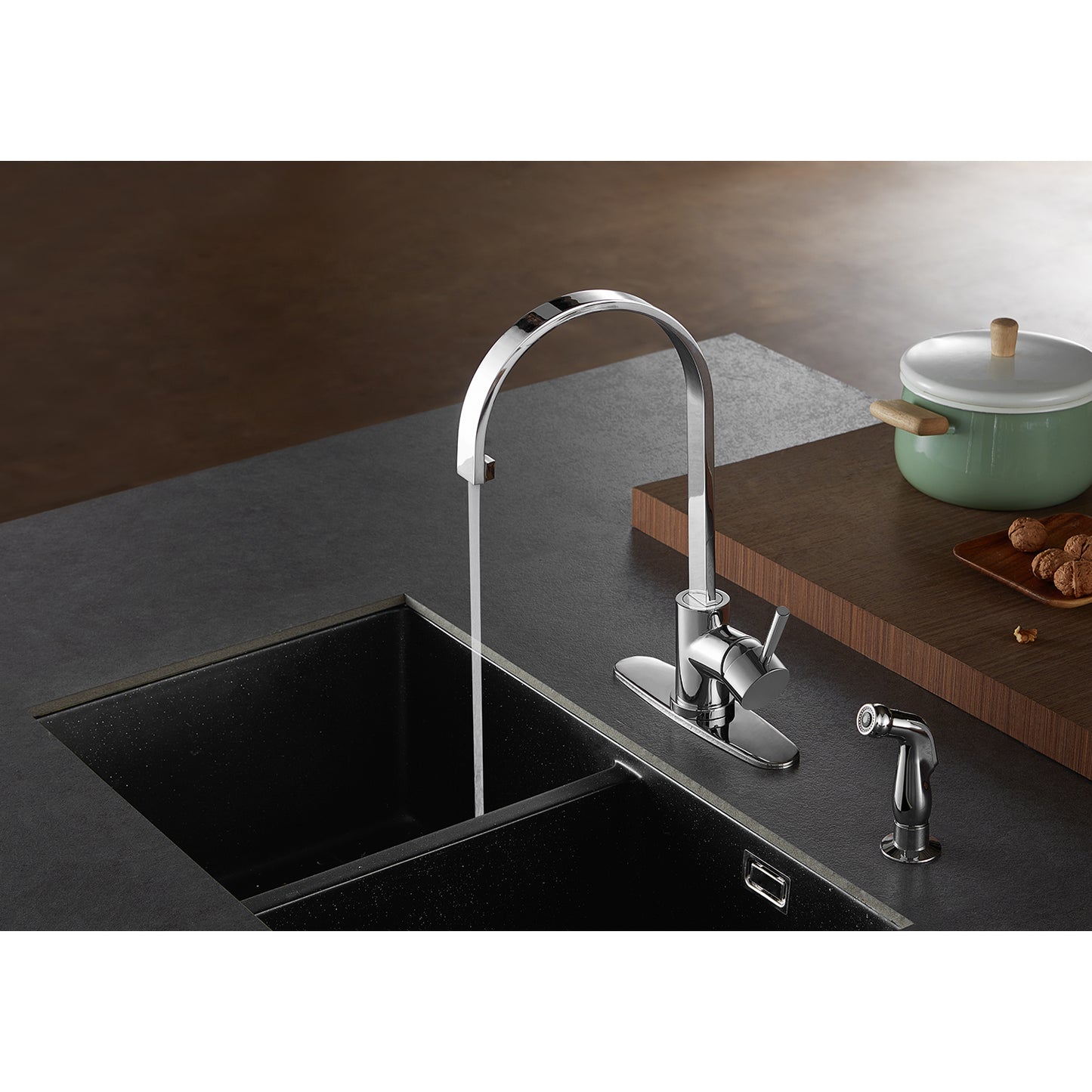 Kingston Brass LS8713DLSP Concord Kitchen Faucet with Side Sprayer