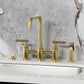 Kingston KS8287CMLBS Manhattan Bridge Kitchen Faucet with Brass Sprayer, Brushed Brass