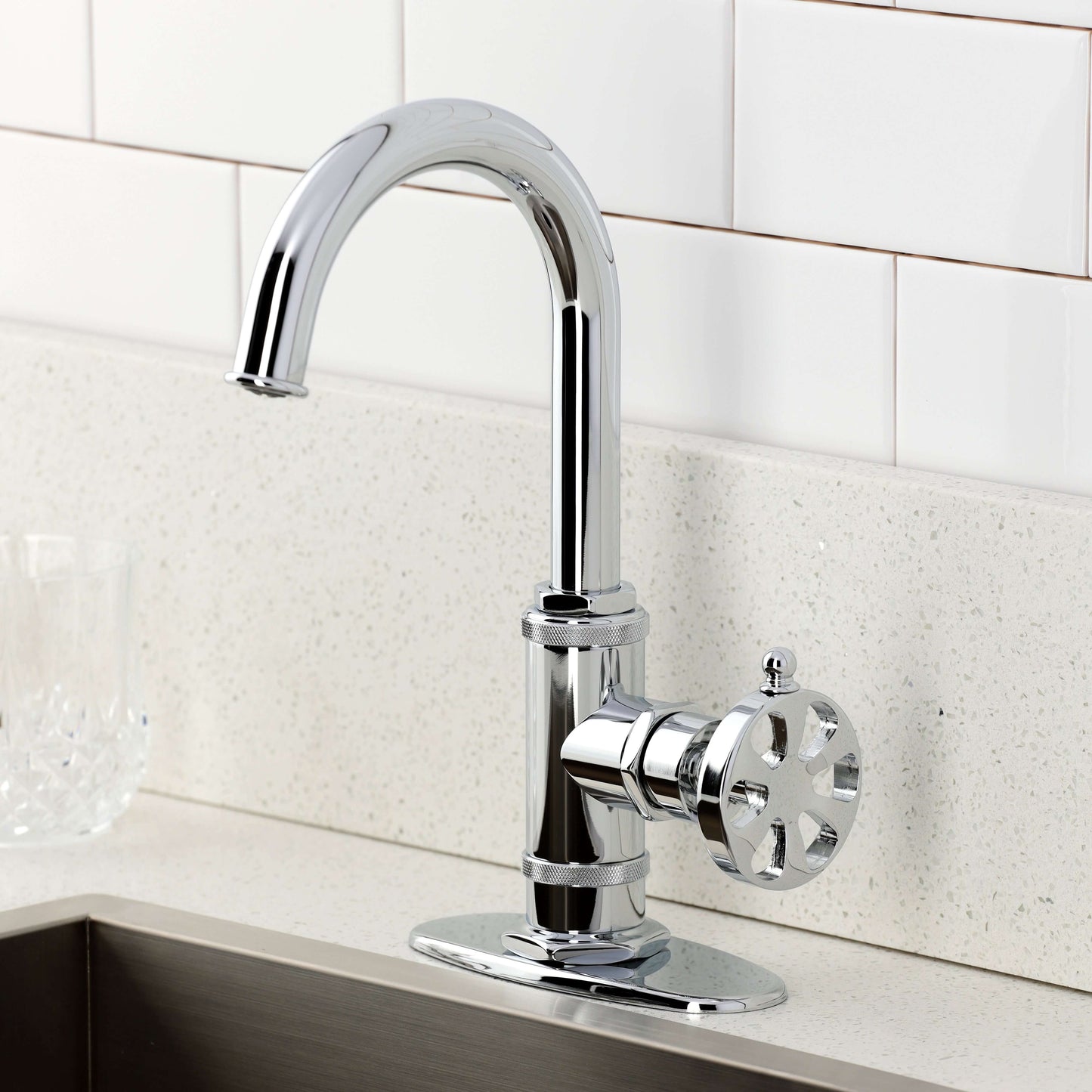 Kingston Brass KSD8503RX Belknap Single-Handle Bar Faucet in polished chrome finish
