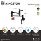 Kingston Brass KS5107DKL Kaiser Wall Mount Pot Filler Faucet, Brushed Brass with matte black finish and color inserts