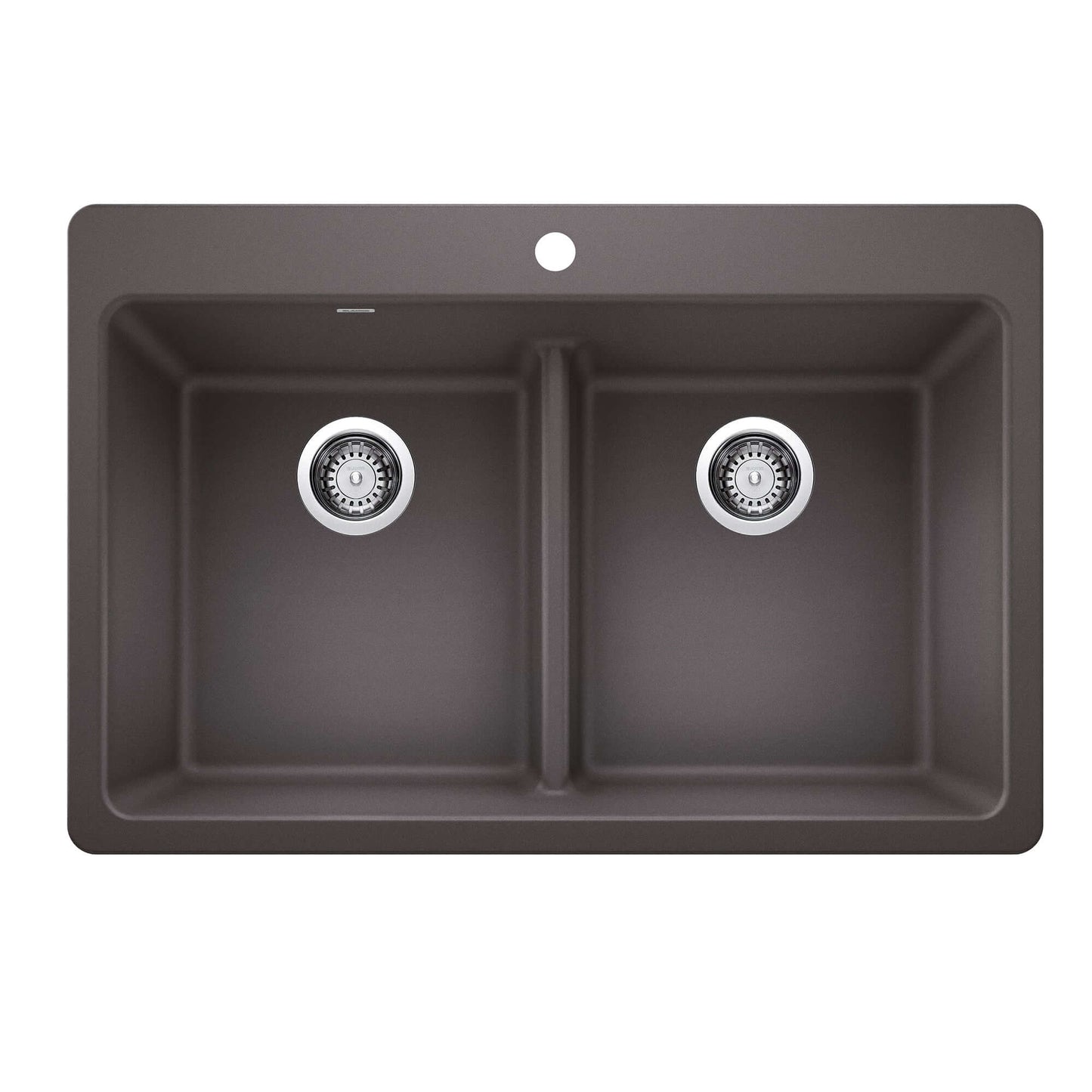 BLANCO Liven SILGRANIT 33" 50/50 Double Bowl Dual Mount Kitchen Sink with Low Divide top view
