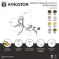 Kingston KS2443PLBS Heritage Two-Handle Wall Mount Bridge Kitchen Faucet with Brass Sprayer, Antique Brass