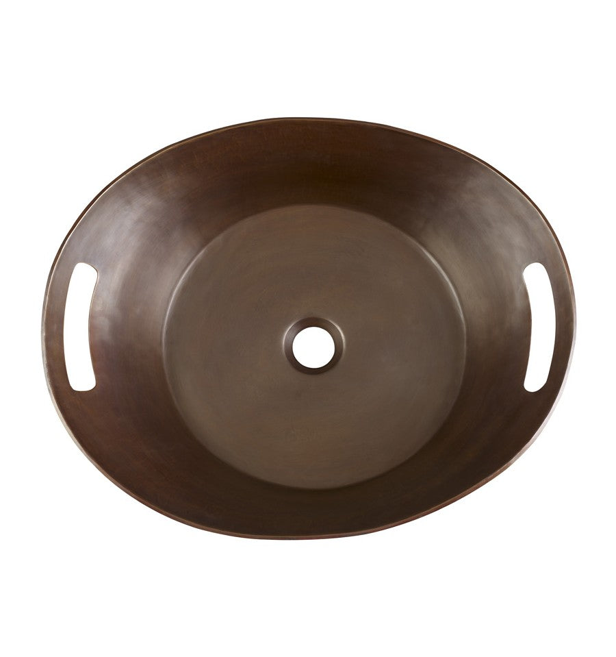 Thompson Santa Clara 20" Smooth Aged Copper Oval Bathroom Sink - BOV-2016BC - view 2