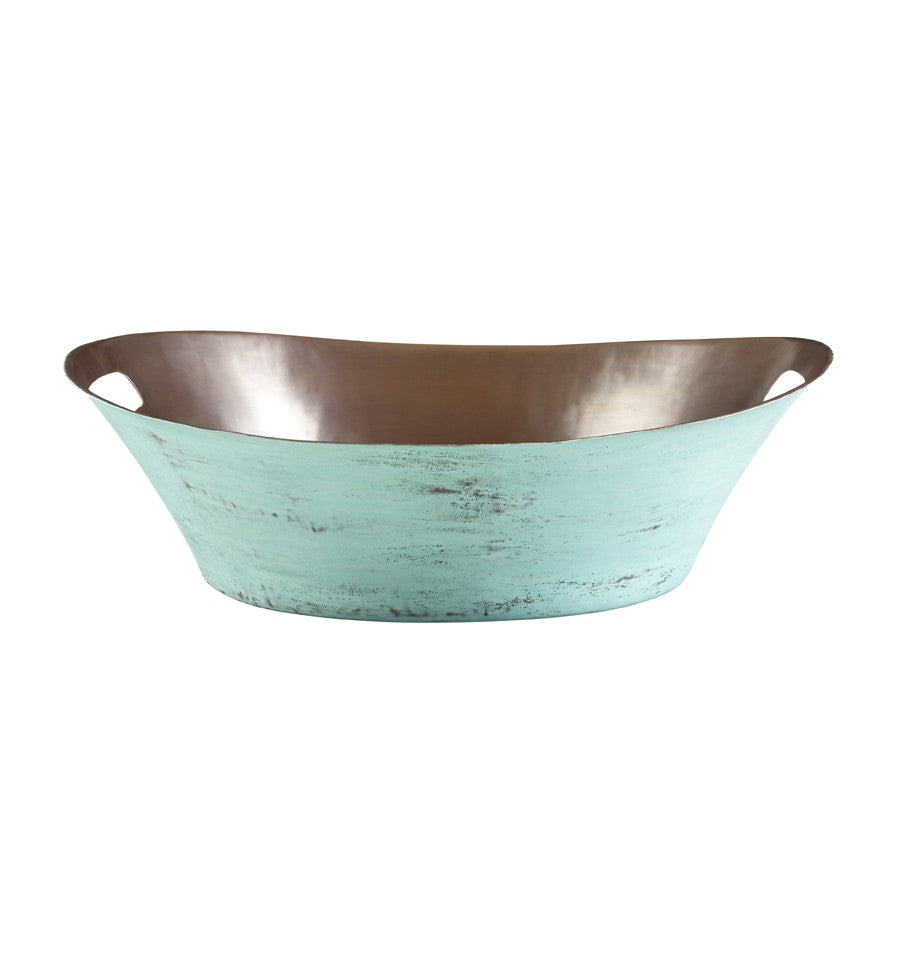 Thompson Santa Clara 20" Aged Copper and Verde Oval Bathroom Sink - BOV-2016VTP