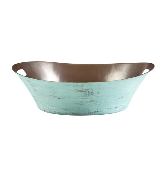 Thompson Santa Clara 20" Aged Copper and Verde Oval Bathroom Sink - BOV-2016VTP