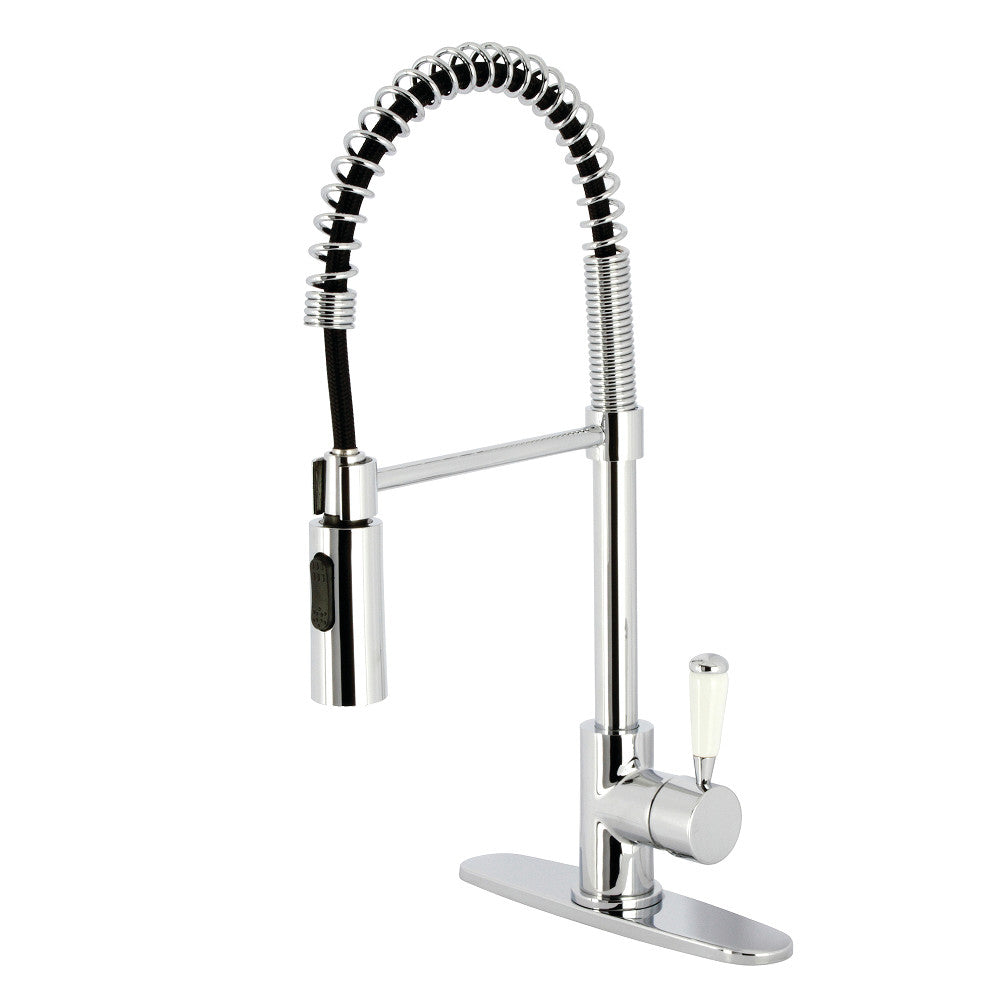 Gourmetier LS8778DPL Paris Single-Handle Deck-Mount Pre-Rinse Kitchen Faucet, Brushed Nickel