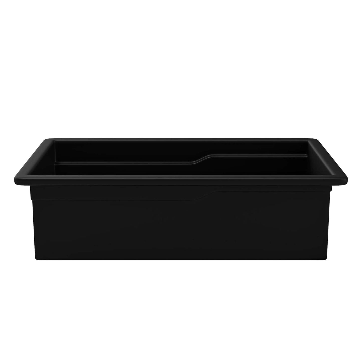Alfi 32" Dual Mount Fireclay Workstation Kitchen Sink - ABFS3219SUD side view of the black sink showcasing its sleek design.