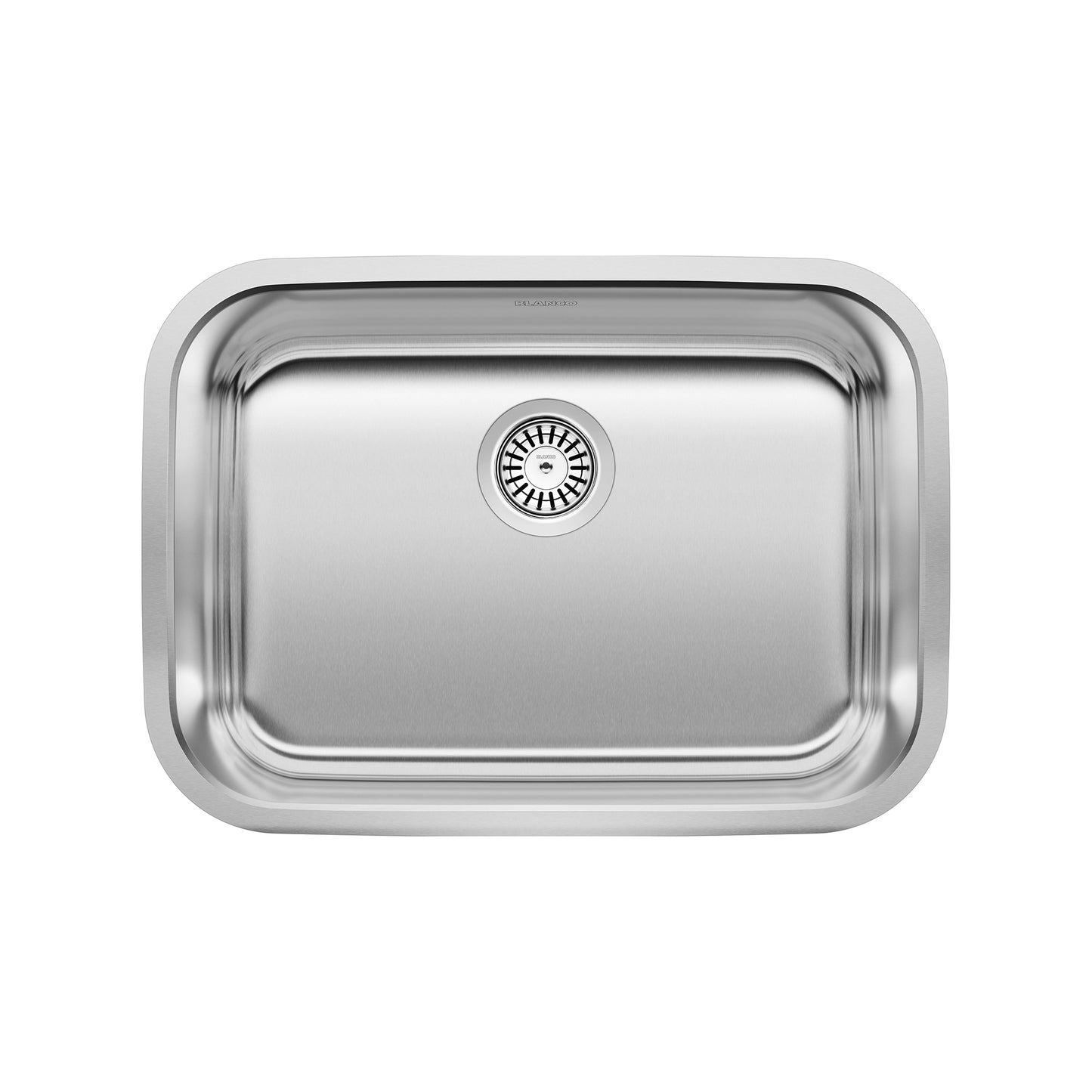BLANCO Stellar 25" Single Bowl Undermount Stainless Steel Kitchen Sink top view showcasing the spacious interior basin.