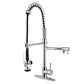 Kingston Brass LS8503DL Concord Single-Handle Deck-Mount Pre-Rinse Kitchen Faucet with Pot Filler, Brushed Brass