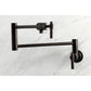 Kingston Brass KS4103ML Milano Wall Mount Pot Filler Faucet, Antique Brass close-up view with foldable swing arms