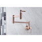 Kingston Brass KS8103DL Concord Wall Mount Pot Filler Faucet, Antique Brass on a marble background.