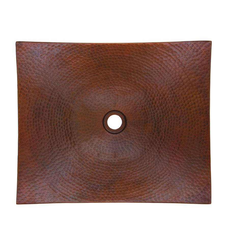 Thompson Arandas 18" Hammered Aged Copper Rectangular Bathroom Sink - NSP-BC - view 3