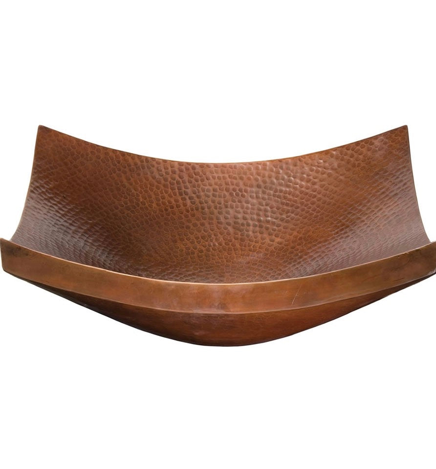 Thompson Arandas 18" Hammered Aged Copper Rectangular Bathroom Sink - NSP-BC