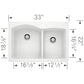 BLANCO Diamond SILGRANIT 33" 60/40 Double Bowl Dual Mount Kitchen Sink