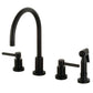 Kingston Brass KS8723DLBS Concord Double-Handle Widespread Kitchen Faucet with Brass Sprayer, Antique Brass