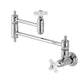 Kingston Brass KS310PXAC Restoration Wall Mount Pot Filler Faucet, Antique Copper with polished chrome finish