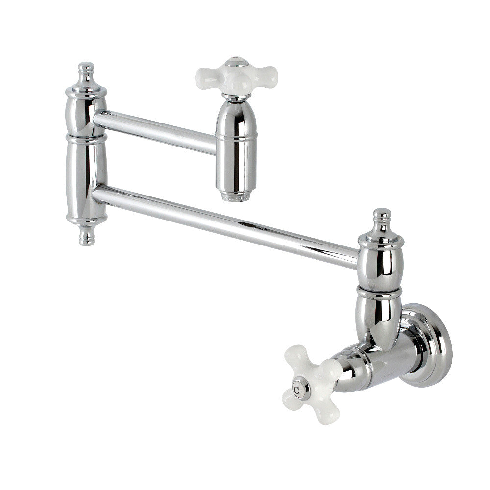 Kingston Brass KS310PXAC Restoration Wall Mount Pot Filler Faucet, Antique Copper with polished chrome finish