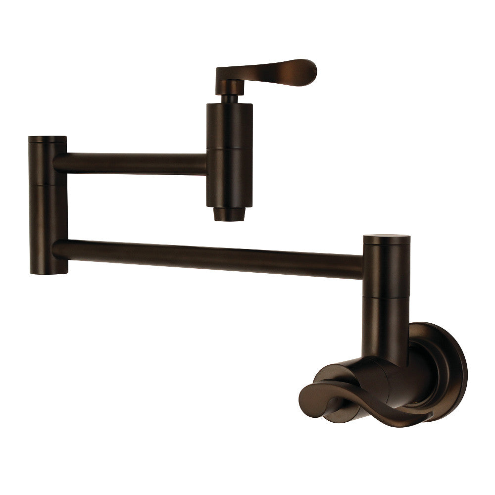 Kingston Brass KS8108DFL NuWave Wall Mount Pot Filler Faucet, Brushed Nickel with foldable swing arms