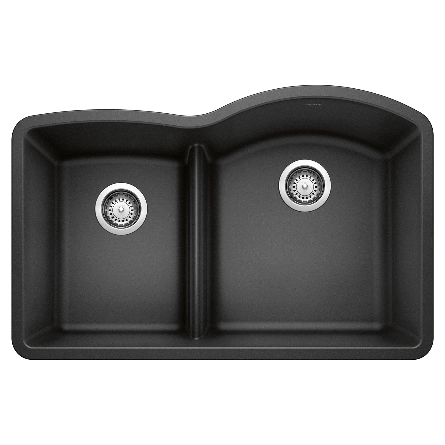 BLANCO Diamond SILGRANIT 32" 40/60 Reverse Double Bowl Undermount Kitchen Sink with Low Divide top view