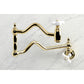 Kingston Brass KS2107PX Heritage Wall Mount Pot Filler Faucet, Brushed Brass image showcasing elegant design and functionality.