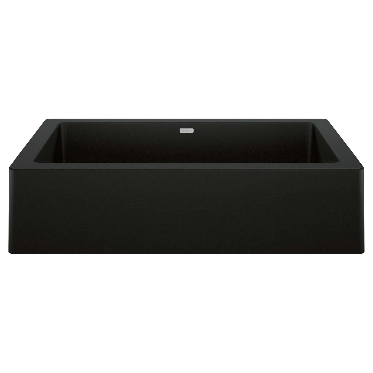 BLANCO VINTERA 30" SILGRANIT Single Bowl Farmhouse Sink in Coal Black with contemporary farmhouse design.