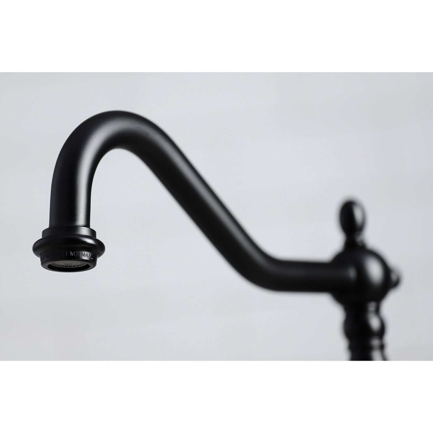 KINGSTON Brass Widespread Kitchen Faucet with Brass Sprayer - Matte Black