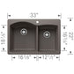 BLANCO Diamond SILGRANIT 33" 60/40 Double Bowl Dual Mount Kitchen Sink