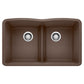BLANCO Diamond SILGRANIT 32" 50/50 Double Bowl Undermount Kitchen Sink with Low Divide