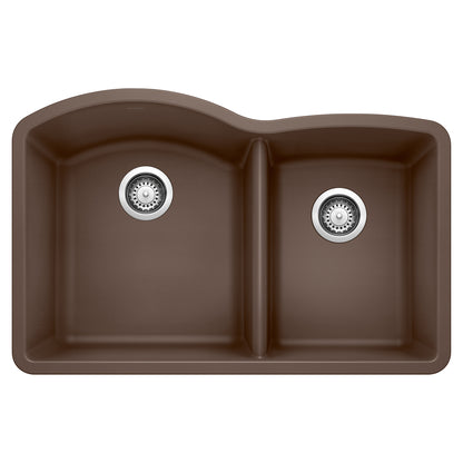 BLANCO Diamond SILGRANIT 32" 60/40 Double Bowl Undermount Kitchen Sink with asymmetrical bowl design