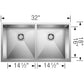 BLANCO Quatrus R0 32" 50/50 Double Bowl Undermount Stainless Steel Kitchen Sink