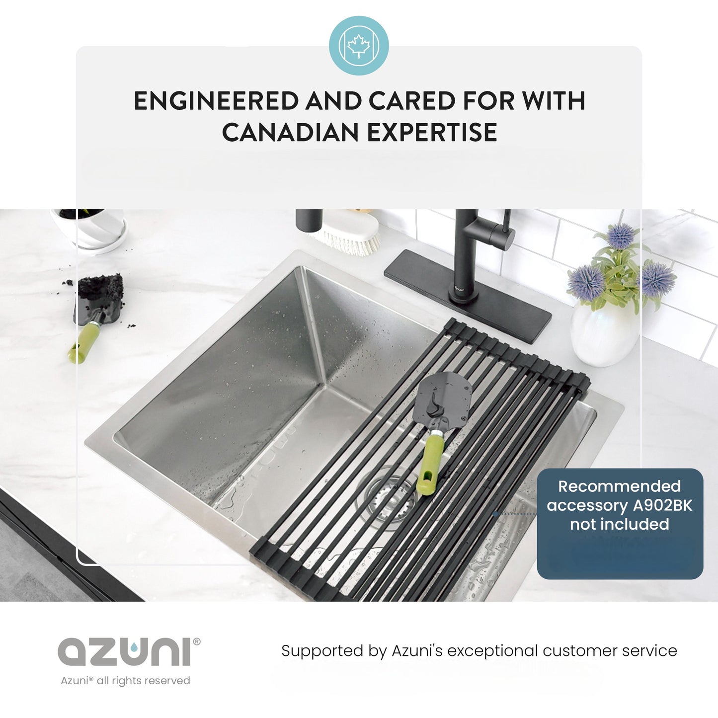 Stylish Azuni 22" Stainless Steel Dual Mount Utility Sink