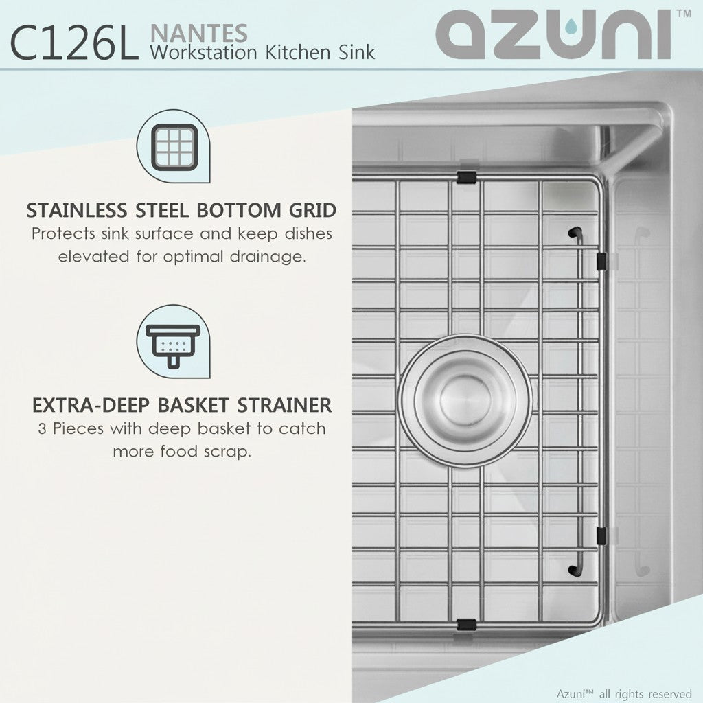 Stylish Azuni 25" Workstation Stainless Steel Undermount Sink